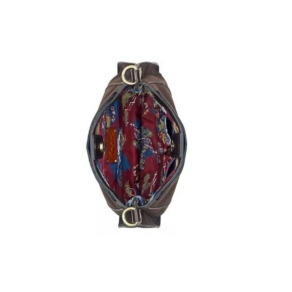 Patricia Nash Caletta soft suede leather shoulder crossbody + Dust bag CHOCOLATE - Picture 13 of 13